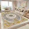 European Style Golden Carpet Living Room Luxury Decoration Flannel Large Rugs Sofa Area Coffee Tables Non-slip Soft Mat Bedroom