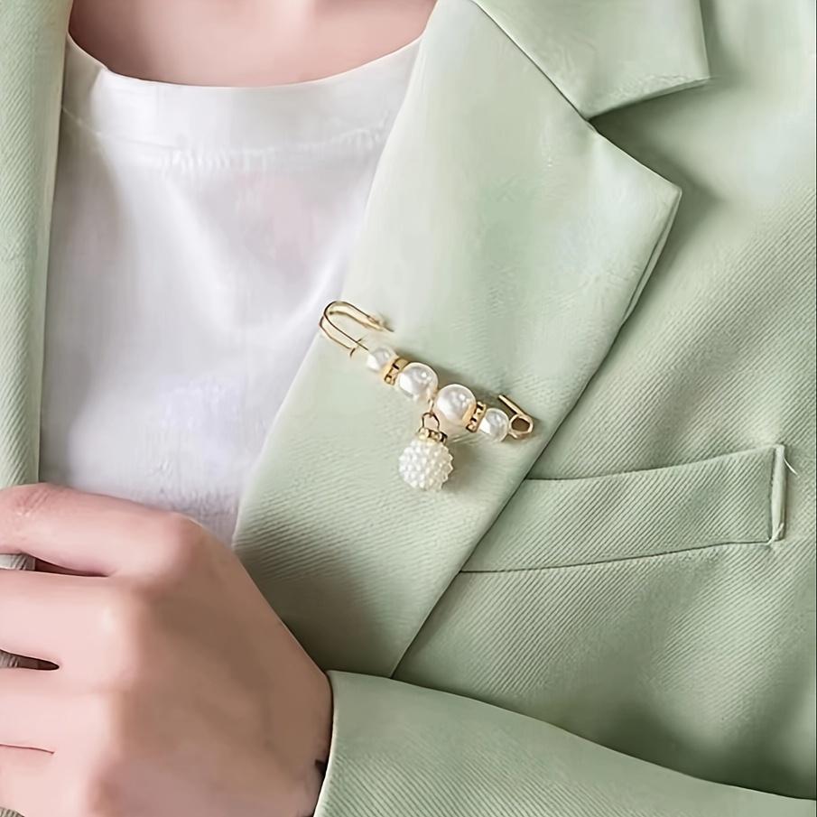 6Pcs Premium Faux Pearls Brooch Pin Wardrobe Accessories For Dresses Hats Shawls - Romantic Valentines Day Accent Elegant Temperament Decorations