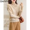 Women's Fashion Casual Fall Winter Solid Color Print Long Sleeve O-Neck Sweaters