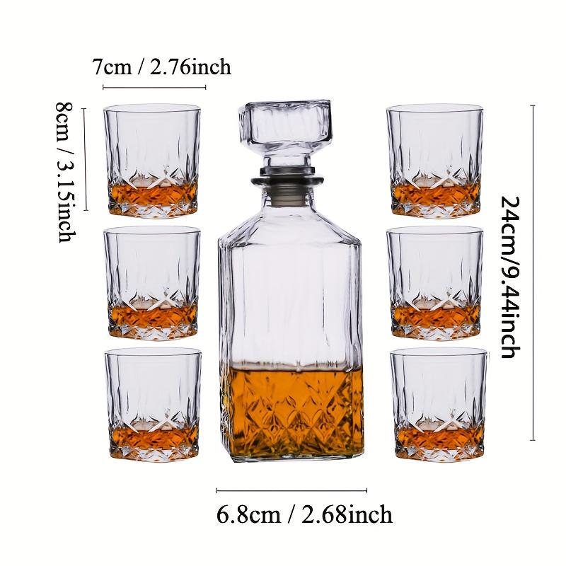 1 комплект стаканов для виски с 6 стаканами (графин: 9,4 дюйма / тумблеры: 3,15 дюйма Высота) Элегантная хрустальная посуда для домашнего бара, аксессуар из жемчужной пены, подарок