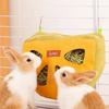 Washable Hay Bag Feeder Wear Resistant Small Animal Feeder 4-Hole Feeding Bag  for Pet Cage