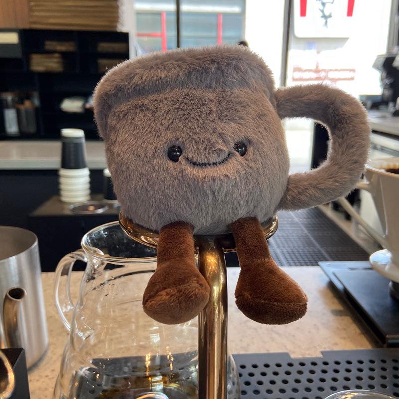 Cute Fun Coffee Cup Hot Dog Doll Plush Toy Doll Comfort Doll Children's Birthday Gift Ornaments