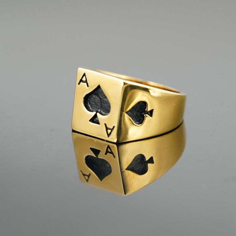 Новые модные винтажные счастливые покерные открывающие кольца для женщин мужчин игральные карты палец кольцо из нержавеющей стали модные ювелирные изделия для вечеринки
