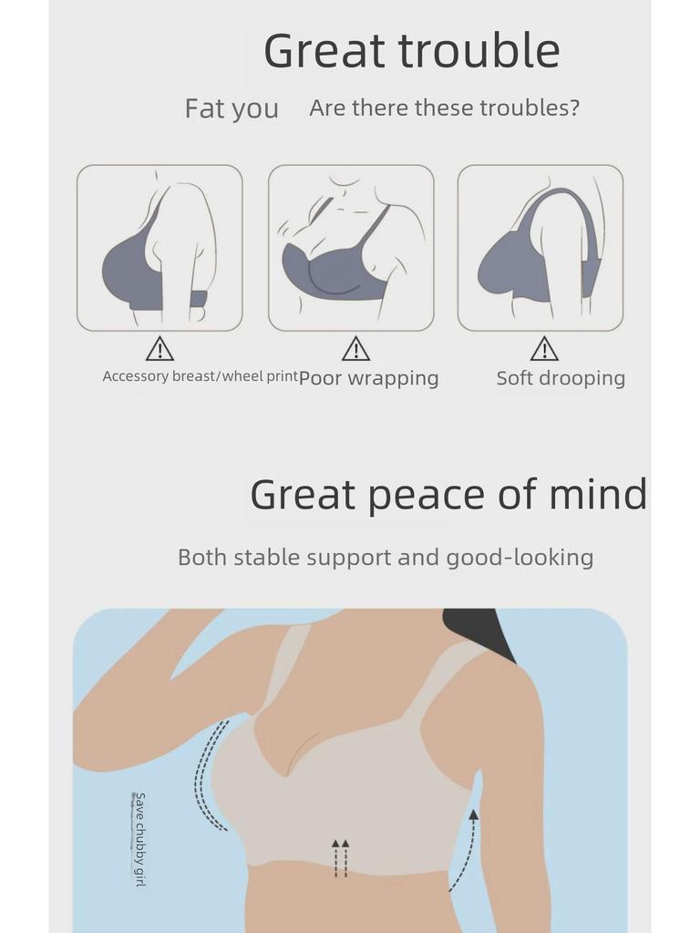 Регулируемый, дышащий, бесшовный бюстгальтер с защитой от провисания для женщин с большой грудью, идеальный для комфорта летом
