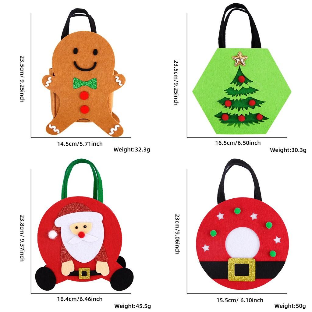 Charming Felt Christmas Handbag With Snowman Gift Box And Santa Claus Designs For Joyful Holidays