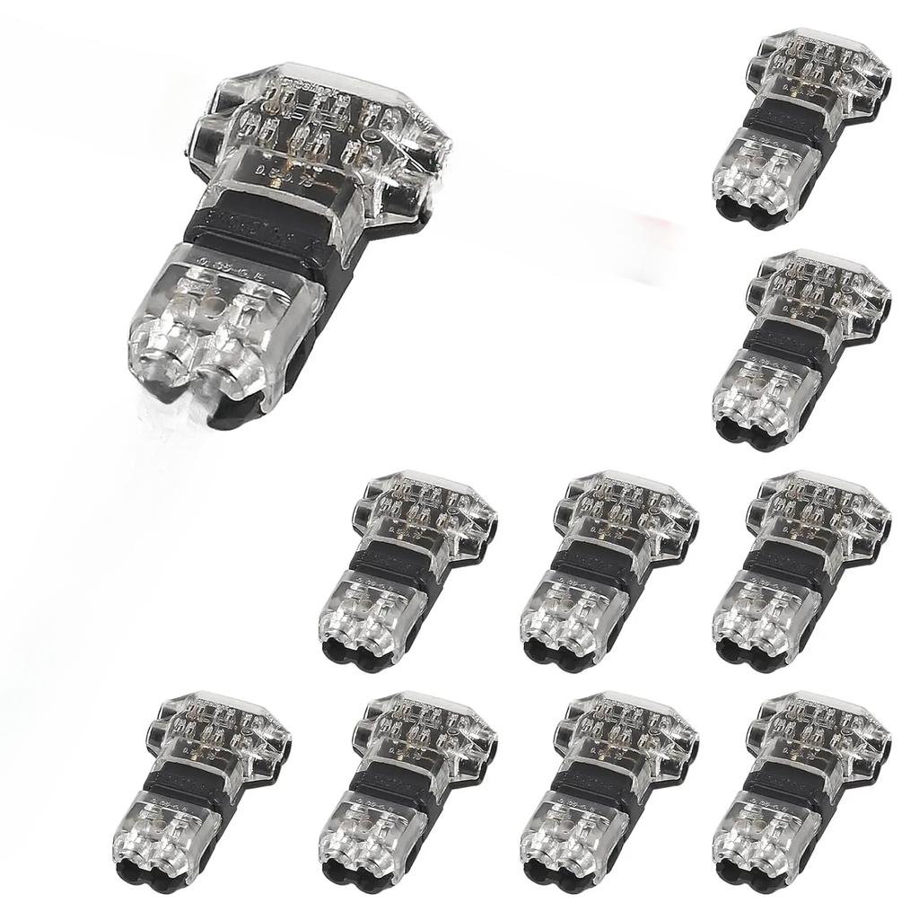 10шт. Разъемы для проводов, низковольтные разъемы для проводов, твердое соединение, разъемы для проводов с Т-образным наконечником, разъемы для сращивания проводов с 2 штырями типа T