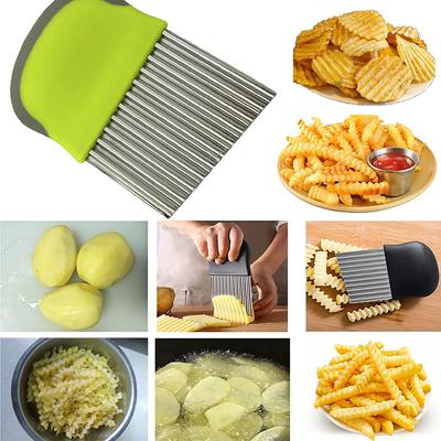 Овощерезка Резак для чипсов Волновой резак для картофеля из нержавеющей стали Картофельный нож для картофеля фри Чипсы Волнистый нож для овощей Фруктовый салат Картофельный волновой нож