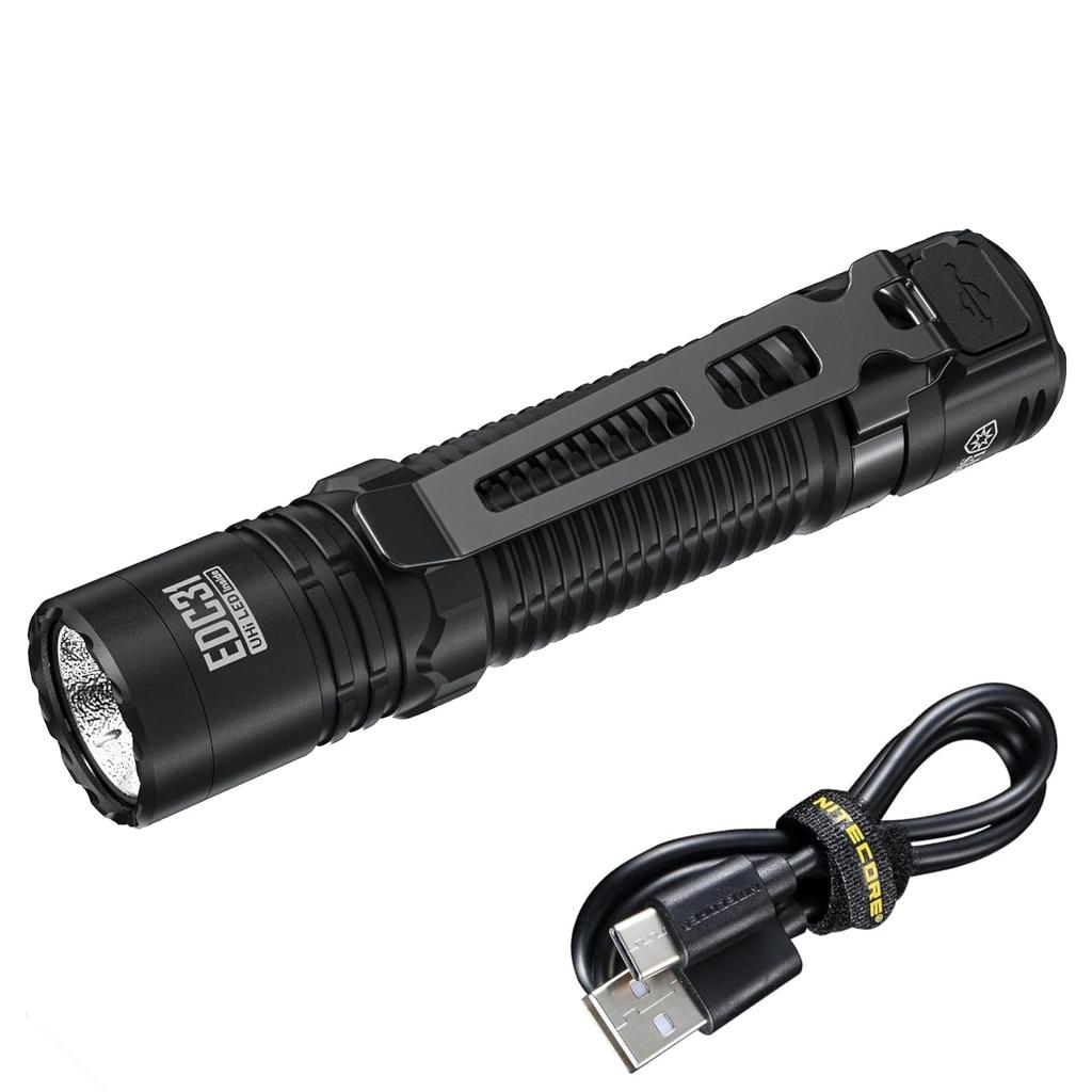 Тактический фонарь NITECORE EDC31, максимальная яркость 3500 люмен/дальность освещения 380 м, зарядка через Type-C.