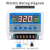 W3103 Digital Temperature Controller AC 110-220V High Power 30A Automatic Thermostat Heat/Cooling/Timing Adjustable Temperature