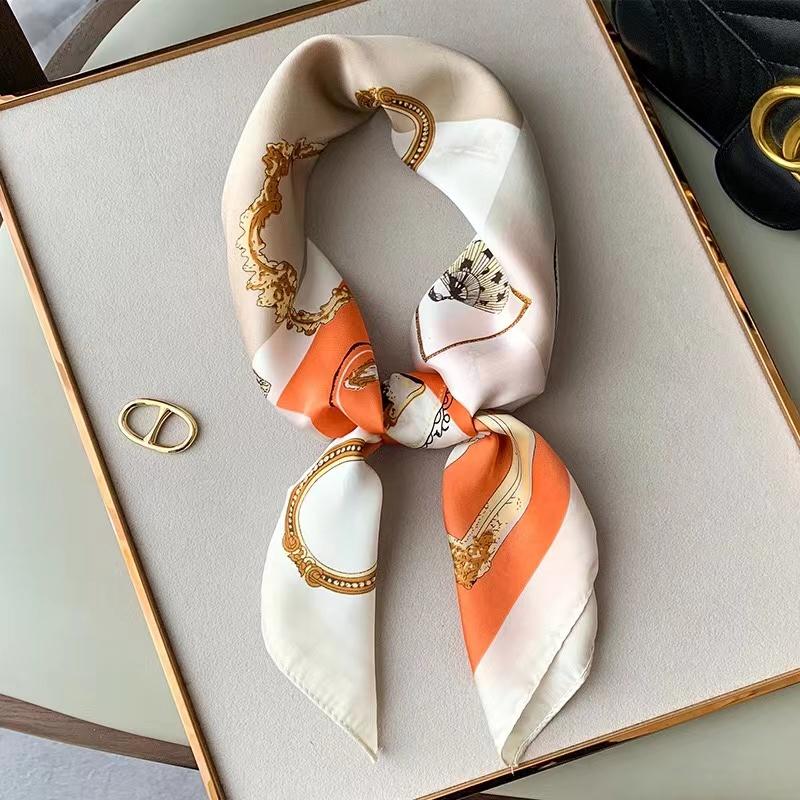 Роскошный дизайн принт шелковый квадратный шарф женский мягкий атласный конский ободок шейный платок офисный хиджаб повязка на голову фуляр сумка ленты подарок