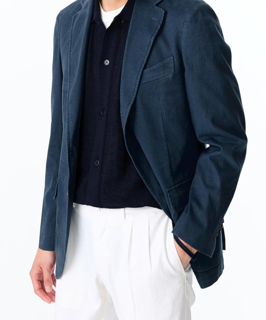Man On The Boon Stretch Cotton Garment Washed Jacket_Navy 4714102002