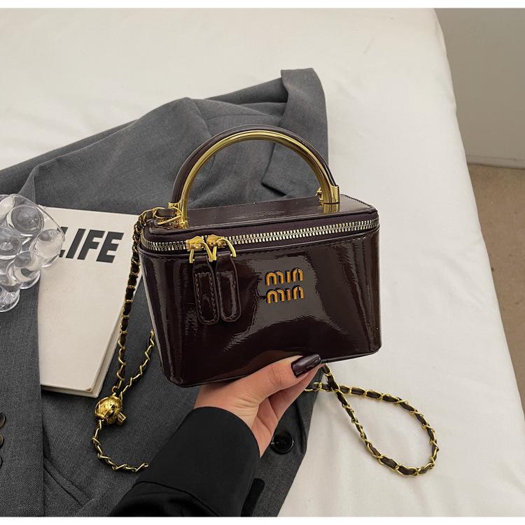 Винтажная маленькая квадратная сумка Miu на цепочке - Женская повседневная модная сумка через плечо и кроссбоди