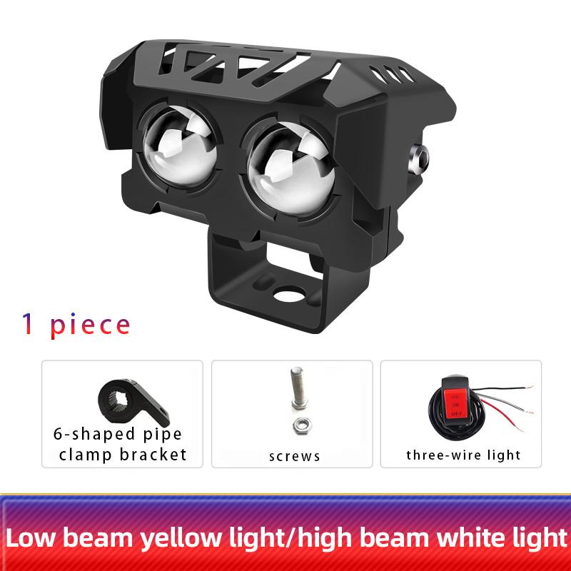 Мотоциклетные светодиодные рабочие фары, ходовые огни, двухцветные точечные противотуманные фары, фары дальнего света, лампы для грузовиков, автомобилей, тракторов, внедорожников, квадроциклов