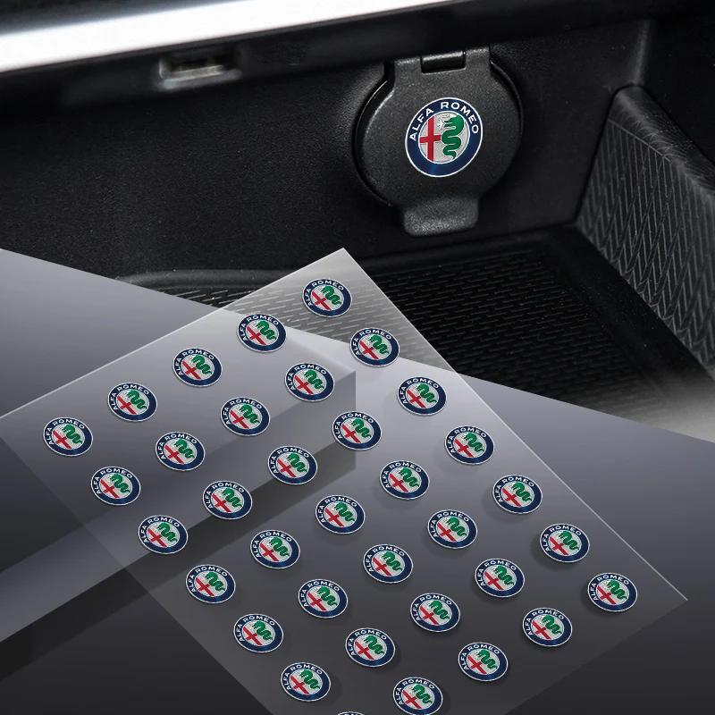 ACZX9 1/2/5/10pcs Car Styling Emblems Stickers Interior Decoration Decal for Alfa Romeo Giulia Giulietta Stelvio Mito Sportiva Mito