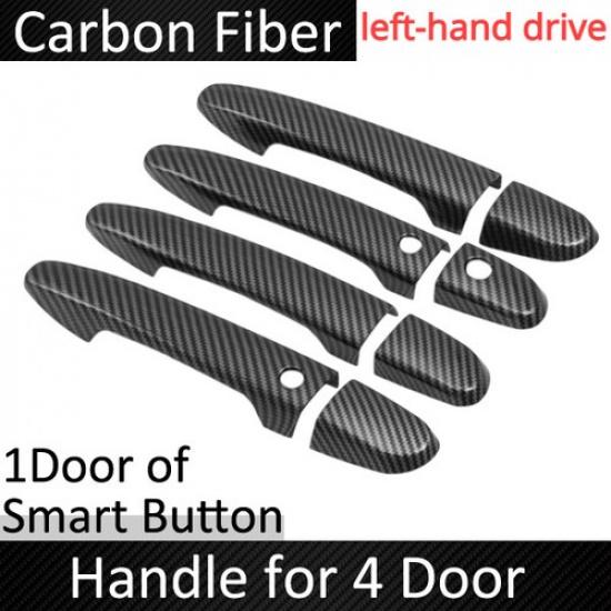 8Pcs Carbon Fiber w/ Keyless Door Handle Cover Trim For Mazda 2 3 6 CX3 CX5 CX9