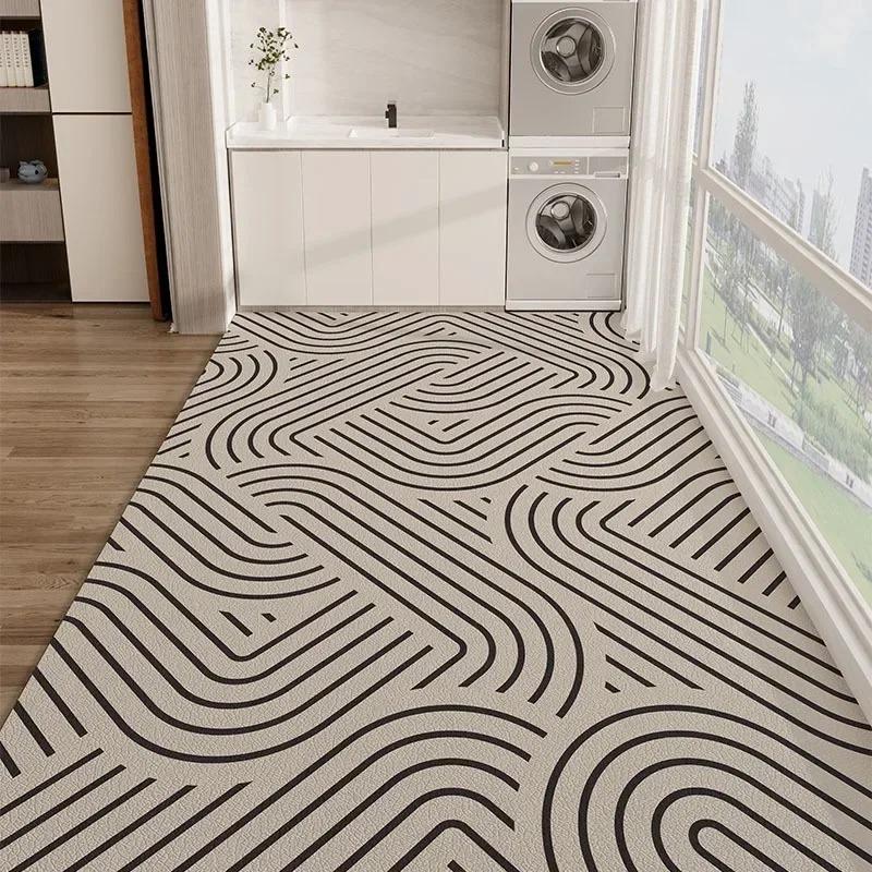 Балкон Водонепроницаемый Ковер ПВХ Кожа Противоскользящий Напольный Коврик Большой Размер Минималистичный Стиль Домашнее Украшение Ковер Кухонные Ковры