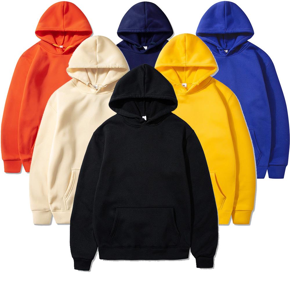 2025 Fashion Casual men's Color Hooded Sweatshirt Hoodie Pullover Top solidmen's
