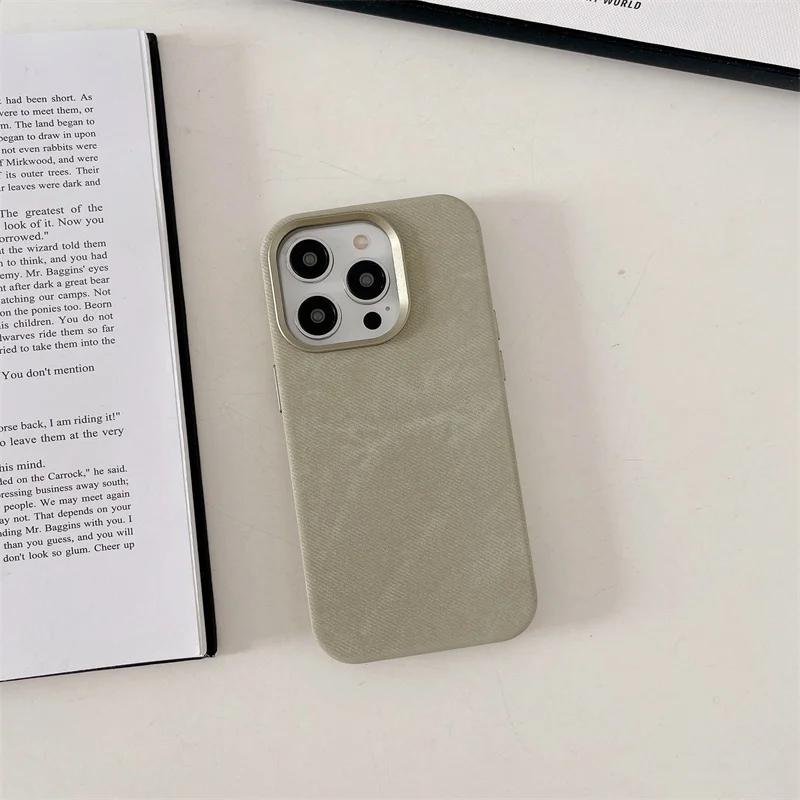 Фланелевый чехол для телефона Magsafe для iPhone 16 Pro Max 15 15Pro 17 Матовый Задняя крышка для беспроводной зарядки Микрофибра Защитный корпус
