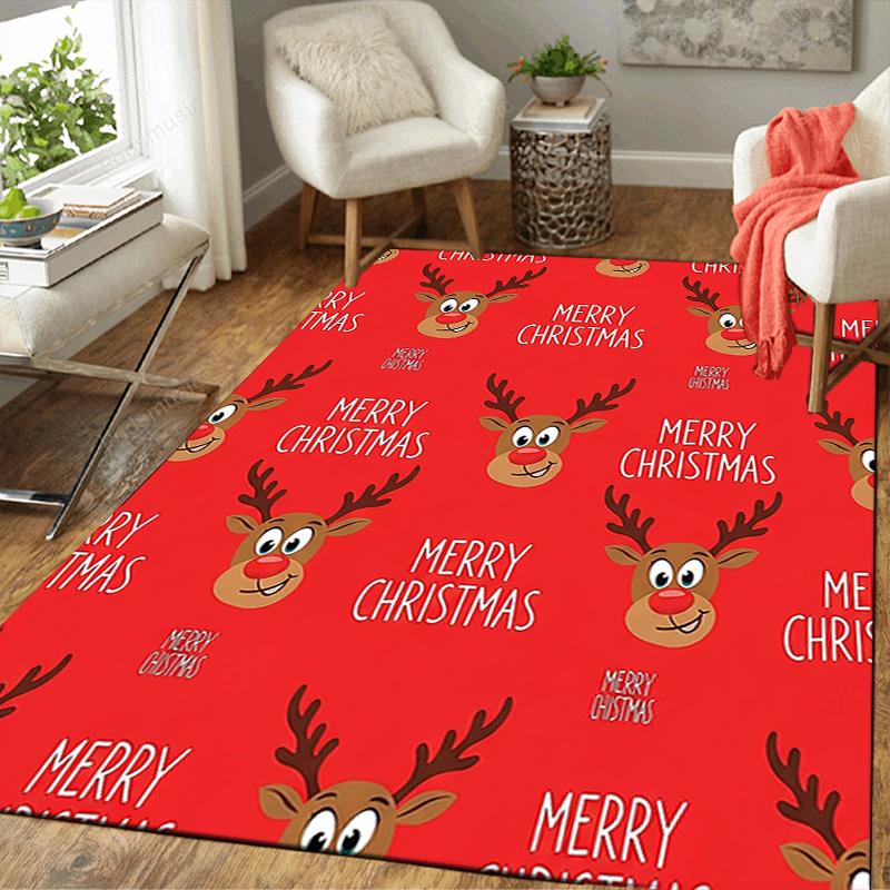 1Pc Christmas Candy Canes Rug Office Carpet Indoor Outdoor Doormat Nonslip Soft And Comfortable Living Room Christmas Halloween Gift D91841