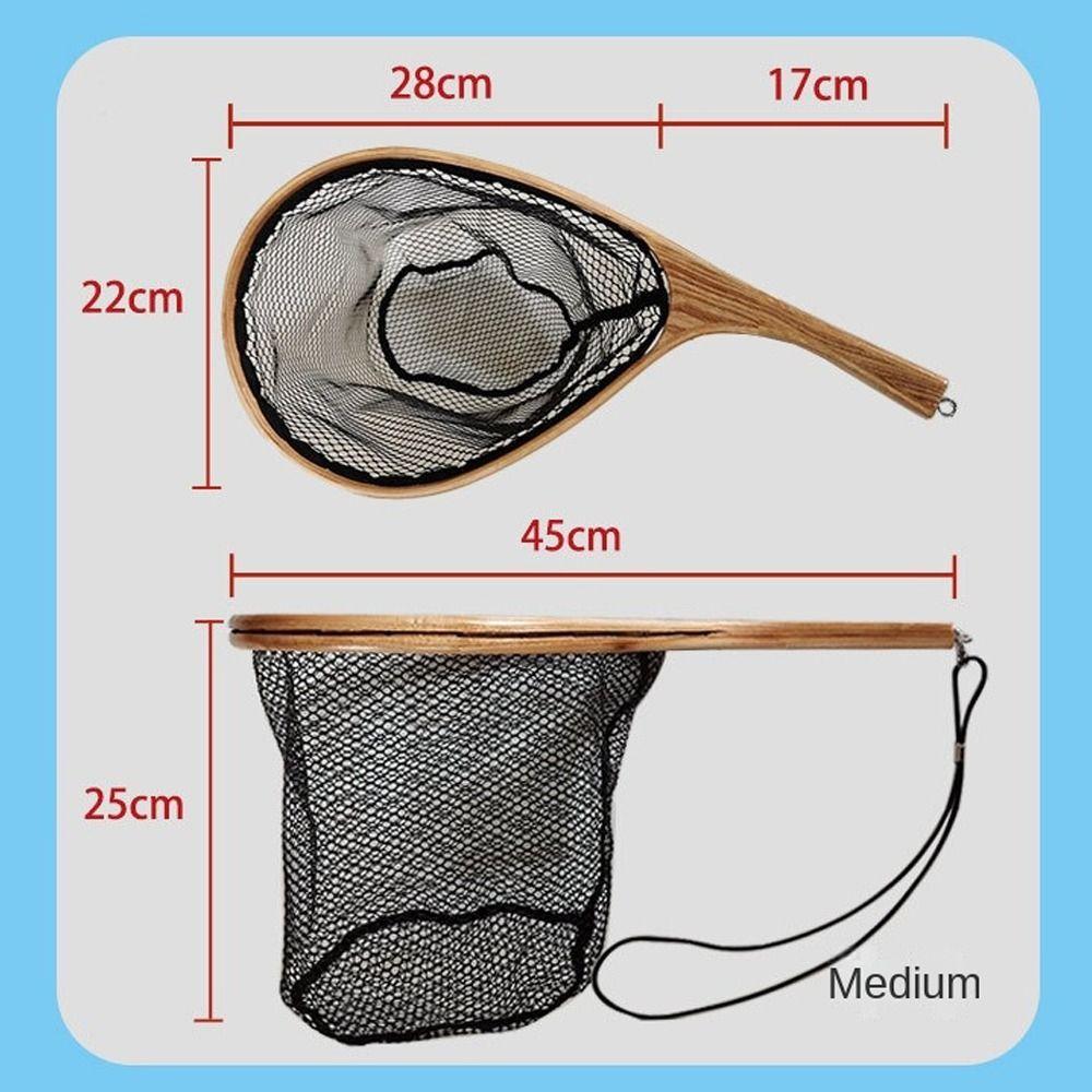 Wooden Handle Trout Net Landing Net Fishing Equipment Trout Fishing Mesh Trout Landing Net