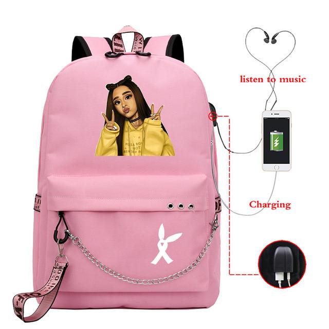 Mochila Ariana Grande, маленький рюкзак, женские рюкзаки, милые школьные сумки для девочек-подростков, рюкзак для ноутбука