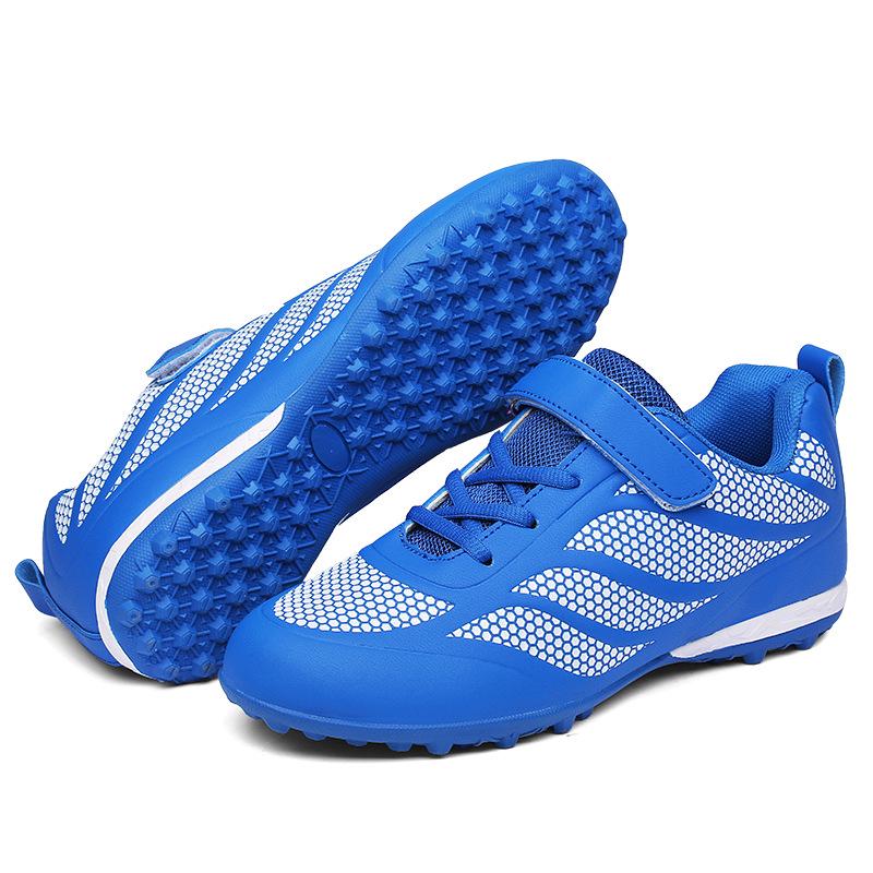 Весенне-осенние новые детские футбольные бутсы для мальчиков и девочек, спортивная обувь для тренировок на траве, кроссовки для бега со сломанными ногтями на липучке