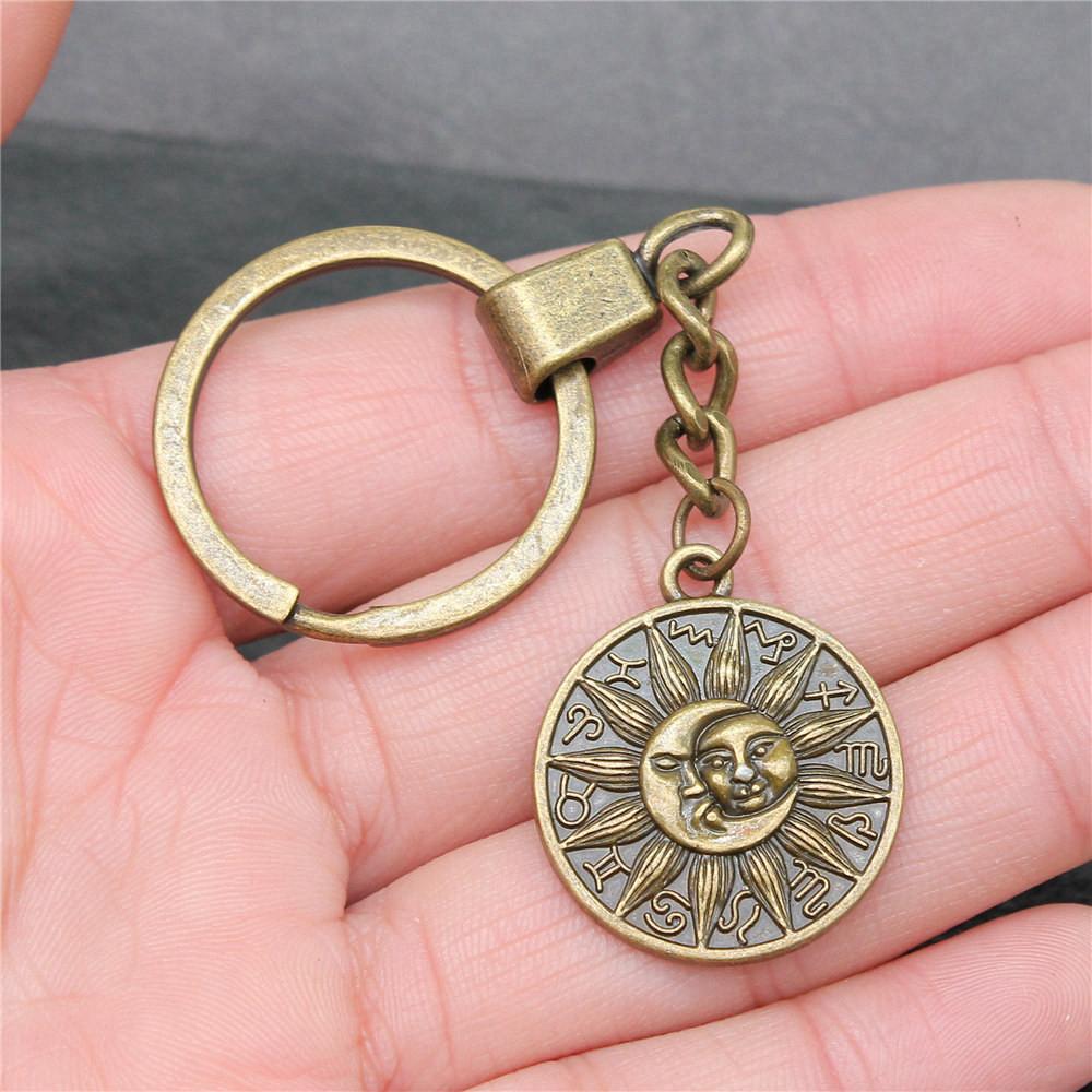 Солнце Луна Пентаграмма Брелки Женские Ювелирные Изделия Бизнес Креативный Сувенир