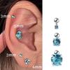 Женские серьги-пусеты с голубым цирконом: Удобные для сна, высококачественные кохлеарные штанги, которые поддерживают пирсинг без необходимости снимать штанги из козелка.