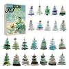 Festive Home Hanging Decorations 2026 Sea Glass Style Christmas Countdown Calendar Blind Box, 24Pcs Unique Tree Pendants Acrylic Ornaments,