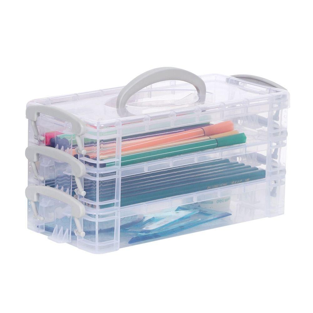 Stackable Portable Pencil Case Detachable Marker Pen Box Watercolor Pen Case  School Supplies