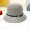Hats Travel Sun Hats Women Sunscreen Hats PU Leather Belt Summer Bucket Hats Outdoor Straw Hats