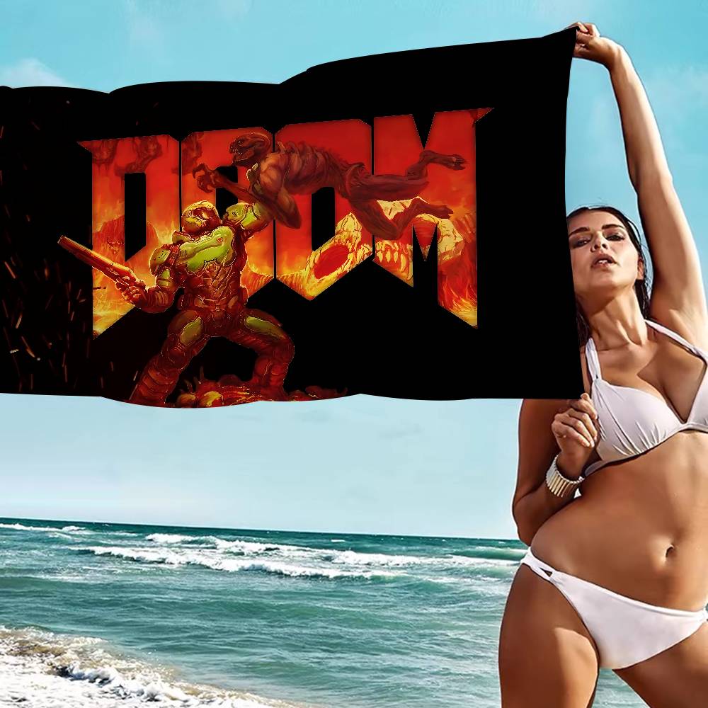 Игровое полотенце D-Doom Пляжное полотенце Цветные банные полотенца Для девочки Микрофибра Быстросохнущее Без песка Пляжное Йога Спа Спортзал Бассейн