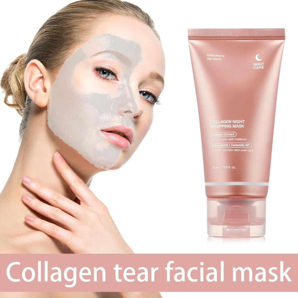 Коллагеновая маска Детская коллагеновая светящаяся маска Коллагеновая отшелушивающая маска Корейская маска для лица Сделайте сияющую кожу Эластичность кожи Укрепляющая маска для лица от морщин