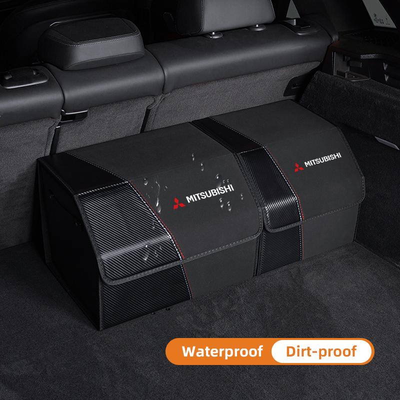 Car Leather Trunk Storage Box Foldable Portable Multiuse Trunk Bag For Mitsubishi Eclipse Lancer Outlander Colt I200 Ralliart Ex