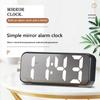 Зеркальный светодиодный будильник с функцией повтора, 12/24 ч, цифровой будильник, температура, отображение даты, настольные зеркальные часы, украшение для рабочего стола