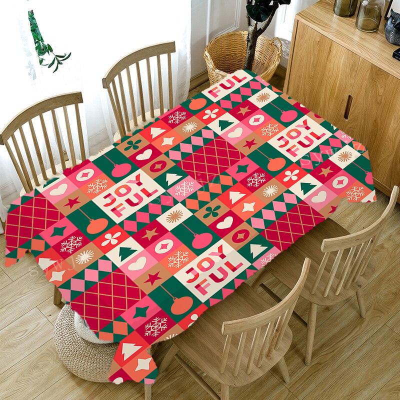 Рождественская скатерть с годовым узором, прямоугольная скатерть, домашний обеденный стол, журнальный скатерть, противообрастающие украшения