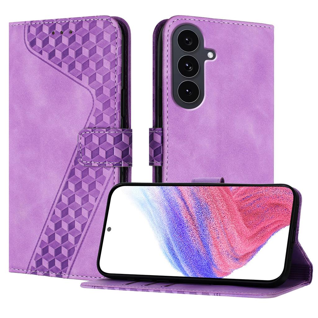 For Samsung Galaxy S25 FE Leather Case 7-Shaped Pattern Wallet Stand Shockproof Phone Cover