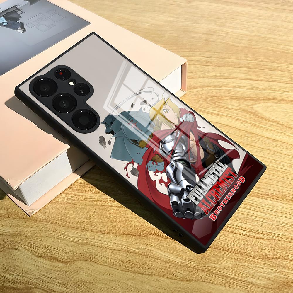 Чехол для телефона F-FULLMETAL A-ALCHEMIST для S25 Ultra Samsung S24 Fe S22 S20 S23 21 Plus A54 A34 A53 A16 Стеклянная крышка