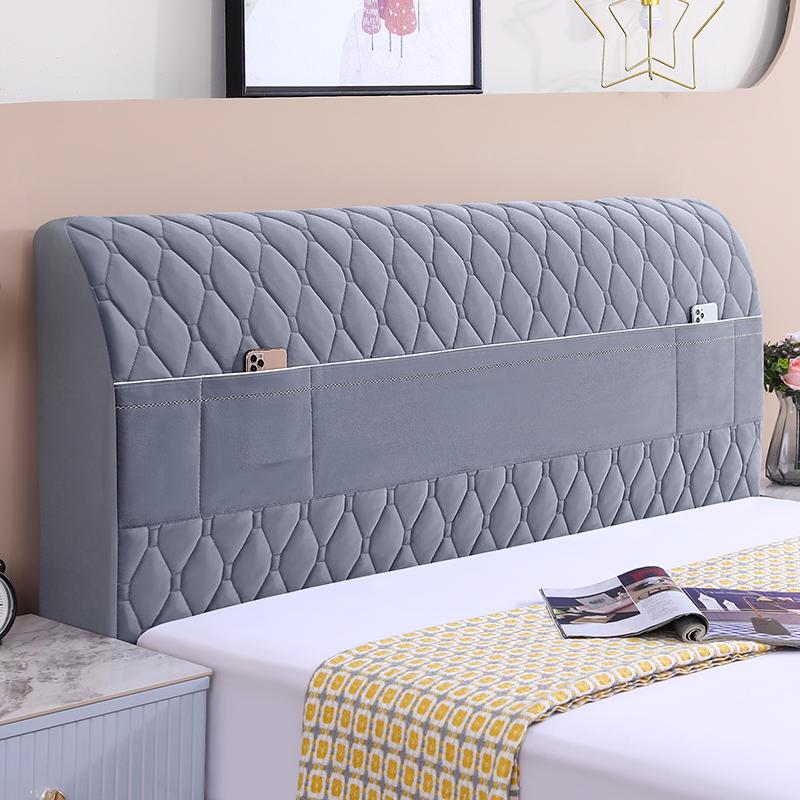 Off-white Thickened Upholstered Headboard Cover - Full Size, Simple and Soft