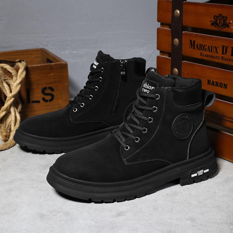 Мужские ботильоны в стиле ретро, рабочие ботинки, осенне-зимние, на толстой подошве, с высоким голенищем, уличные ботинки, кожаные, водонепроницаемые, высокого качества, ботинки челси