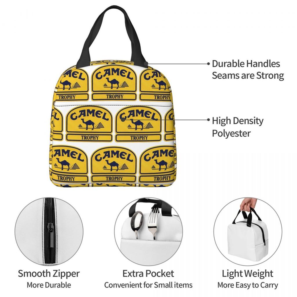 Camel Trophy Insulated Lunch Bag for Kids School Cooler Thermal Food Box Tote Portable Lunch Boxes Container