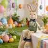 Cute Soft Bunny Plush Rustic Style Easter Decoration Items Easter Bunny Decor  Table Centerpiece