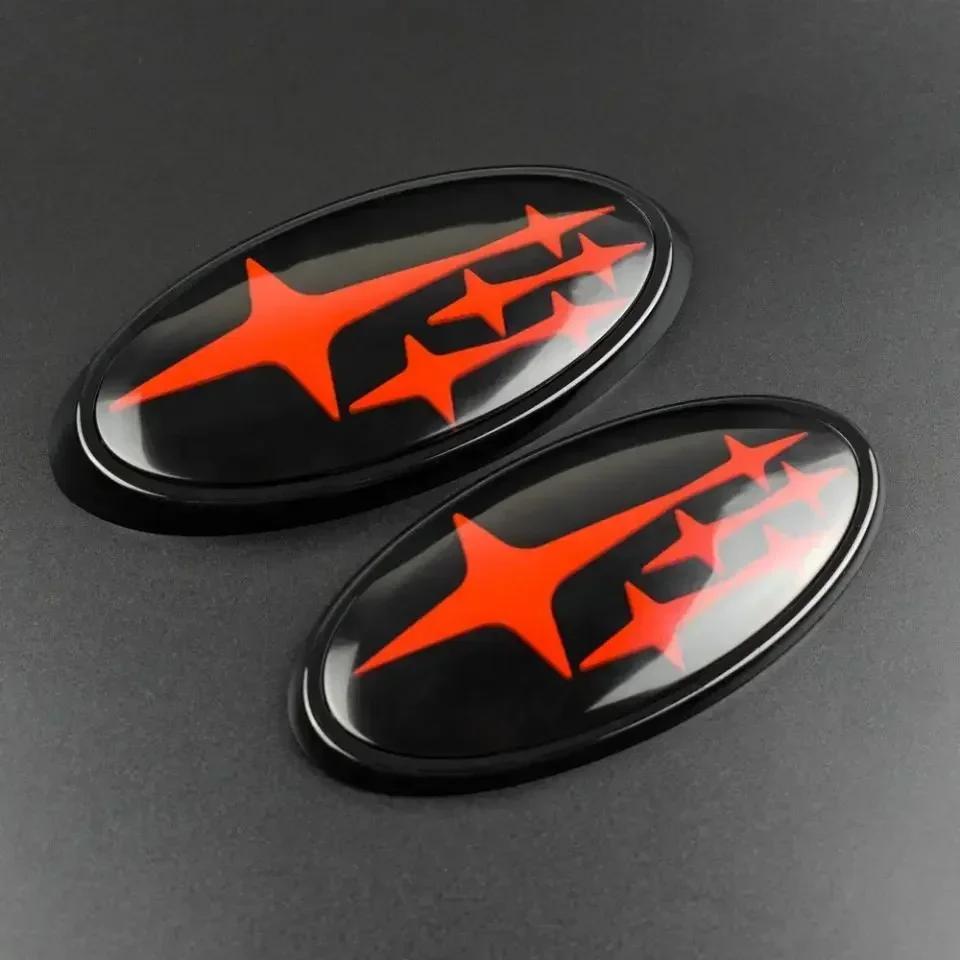 For Subaru Impreza BRZ WRX STI Legacy Outback XV 2pcs Acrylic Car Front Hood Badge Auto Rear Trunk Emblem Decal Decoration