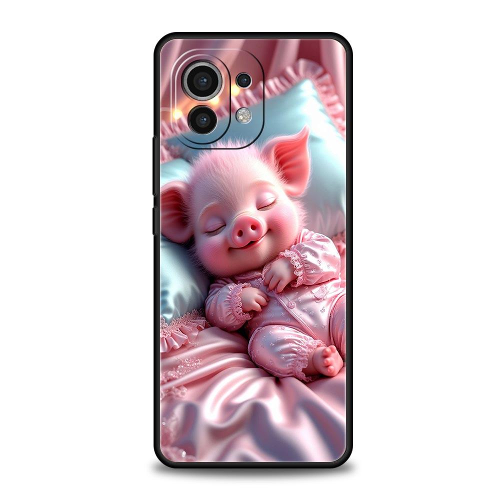 Милый Чехол-Насадка для Телефона в Виде Свиньи для Xiaomi Mi 17 15 14 13 12 11 Ultra 15T 14T 13T 12T 11T Pro Lite 5G Мягкий ТПУ Чехол Fundas Capas Сумки