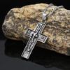 Cross-border Explosion Retro Savior Stainless Steel Cross Pendant European and American Fashion Creative Men's Jewelry Necklace