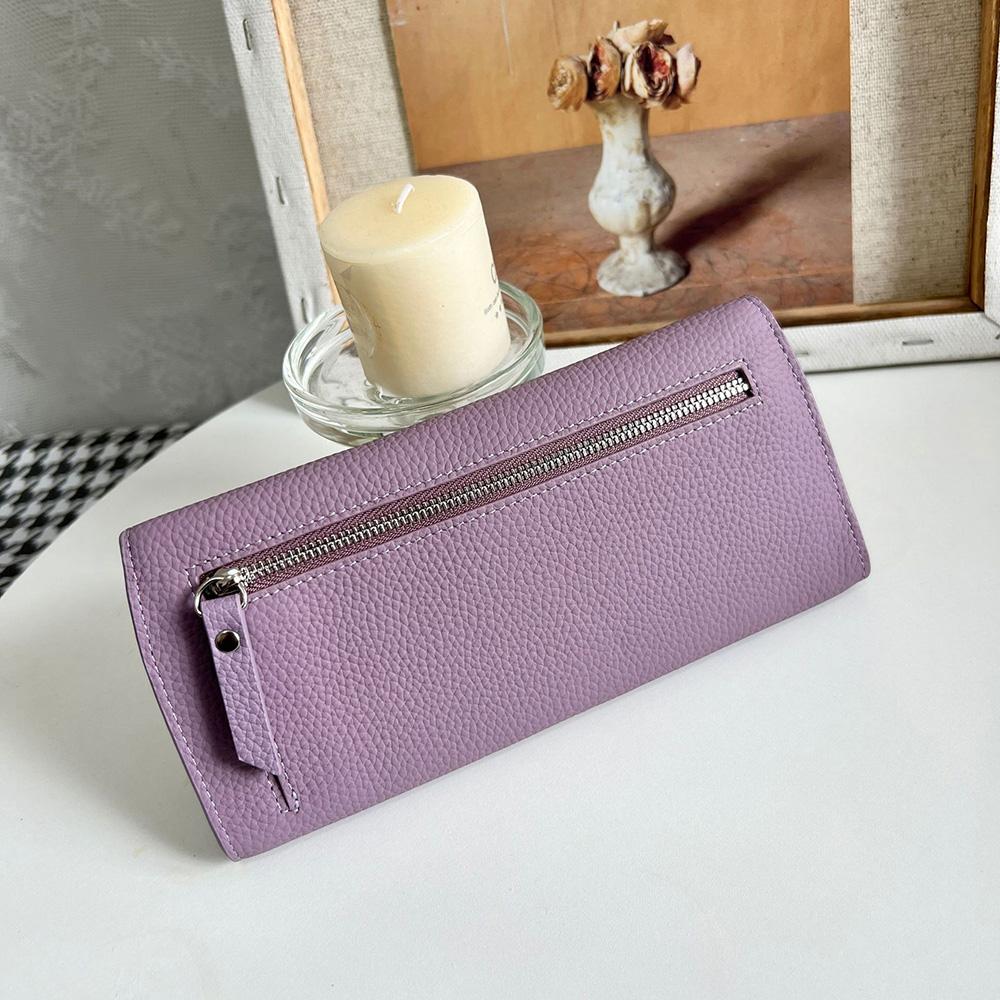 2025 Новые женские кошельки из натуральной кожи, роскошный первый слой из коровьей кожи, длинный кошелек, фирменный стиль, клатч из телячьей кожи для женщин