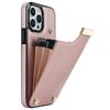 For iPhone 13 Pro Max Case Phone Cover TPU+PU Leather+Metal Shell with Card Holder