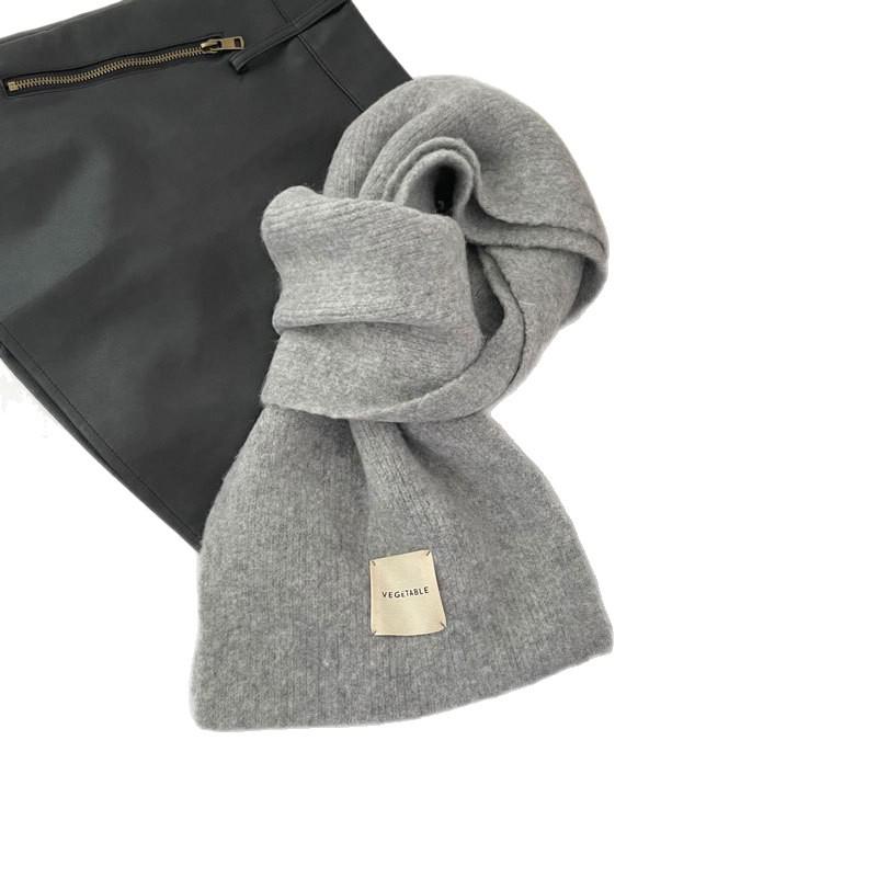 Versatile Knitted Solid Color Scarf: Multi-Color, Warm Winter Neck Warmer for Women