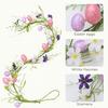 Easter Garland Artificial Floral Spring Garland with Foam Eggs Flowers for Mantle Fireplace Easter Party Indoor Outdoor Decoration