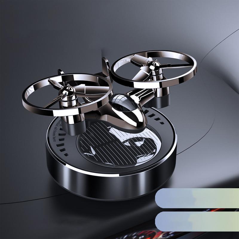 Car Interior Decoration Solar Powered Airplane Rotating Perfume Diffuser Decoration Car Airplane Rotating Air Freshener